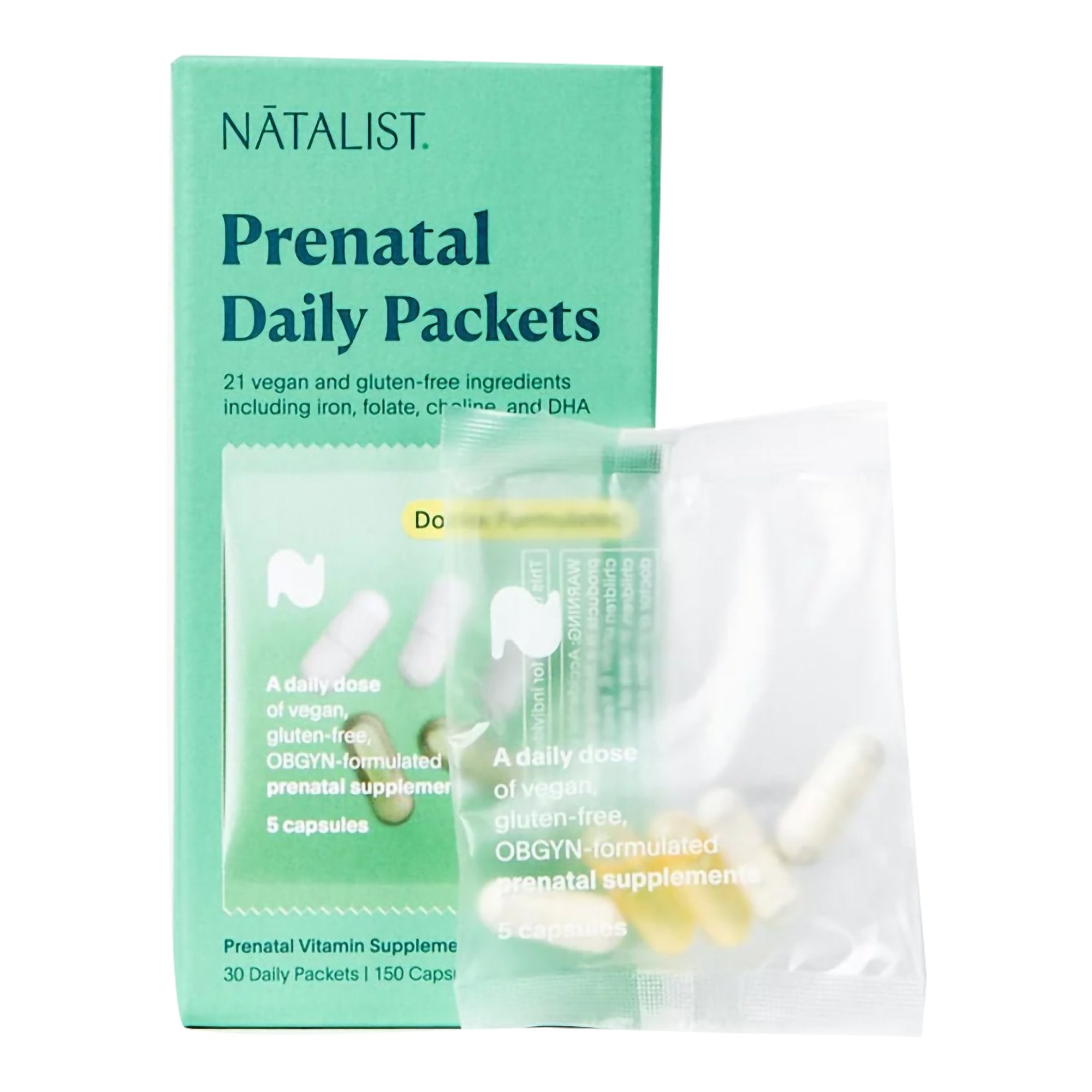 Prenatal Vitamin NATALIST® Prenatal Daily Packets Vitamin A / Vitamin C / Vitamin D / Vitamin E 700 mcg - 48 mg - 50 mcg - 15 mg Strength Capsule 30 per Box