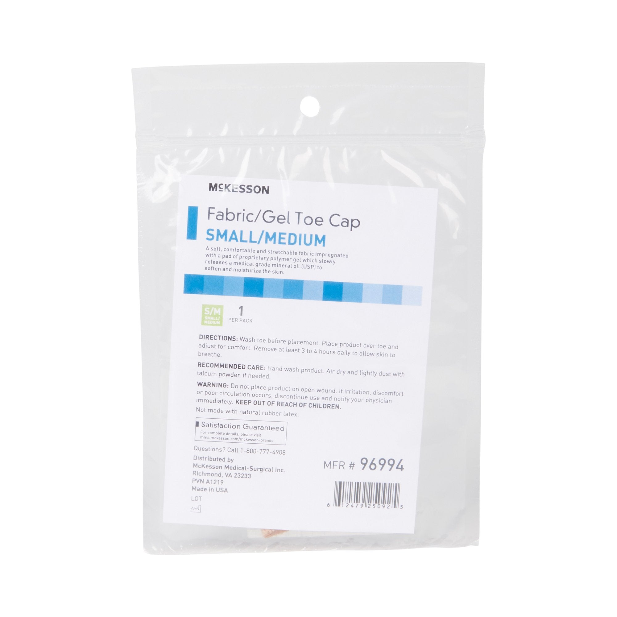 Toe Cap McKesson Small / Medium Pull On Toe