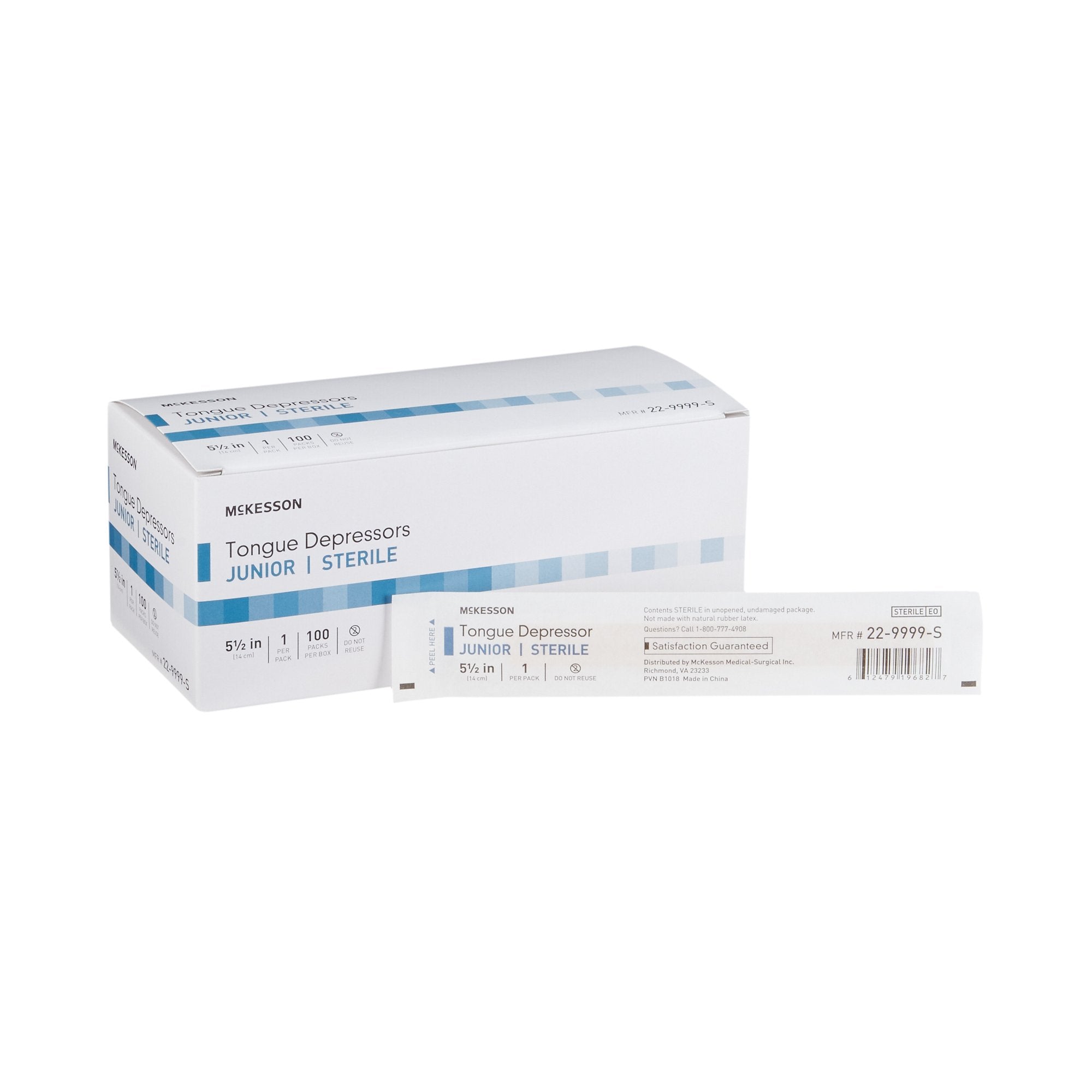Tongue Depressor McKesson 5 1/2 Inch Length Wood Junior