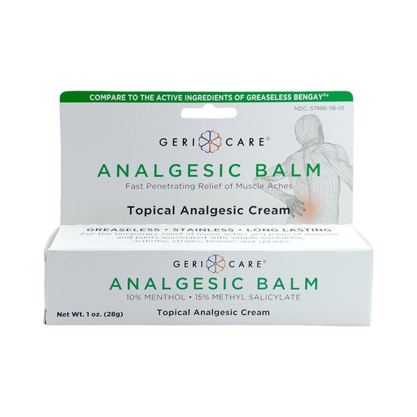 Topical Pain Relief Geri Care 10%   15% Strength Menthol / Methyl Salicylate Cream 1 oz.