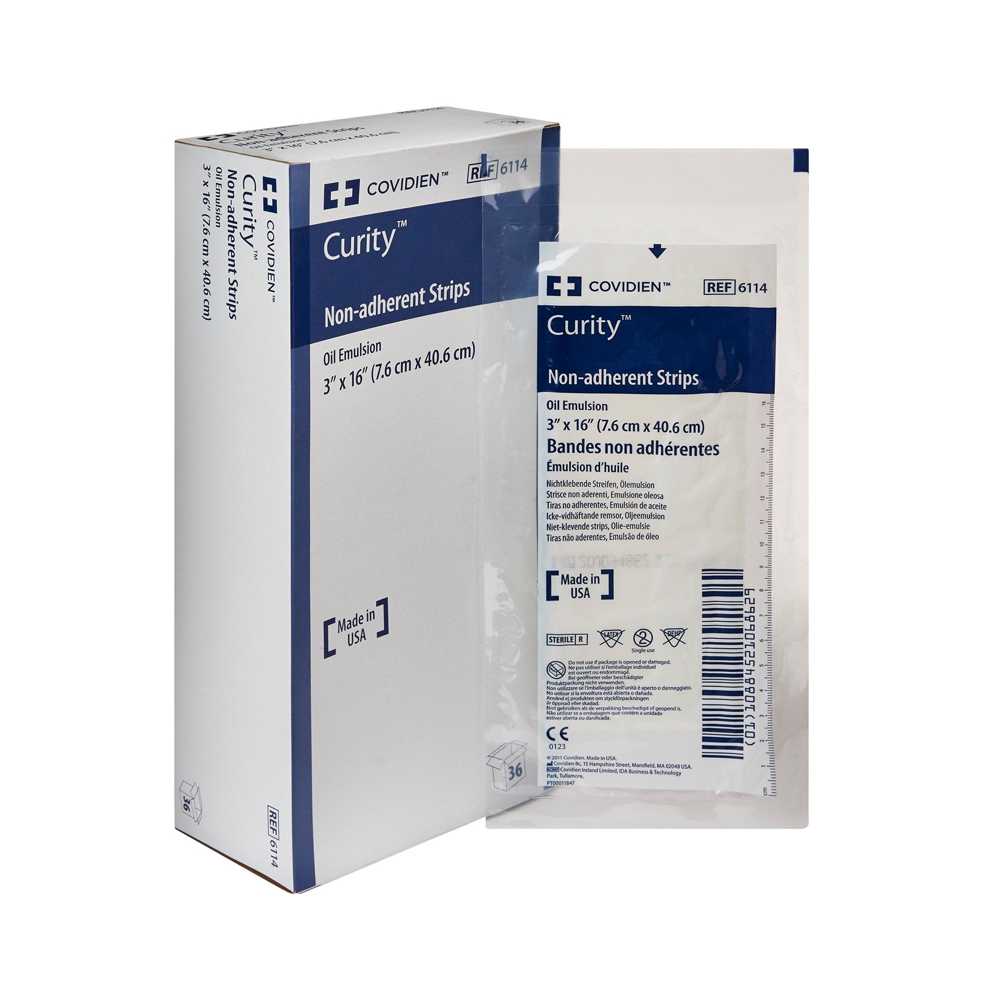 Oil Emulsion Impregnated Dressing Curity Rectangle 3 X 16 Inch Sterile