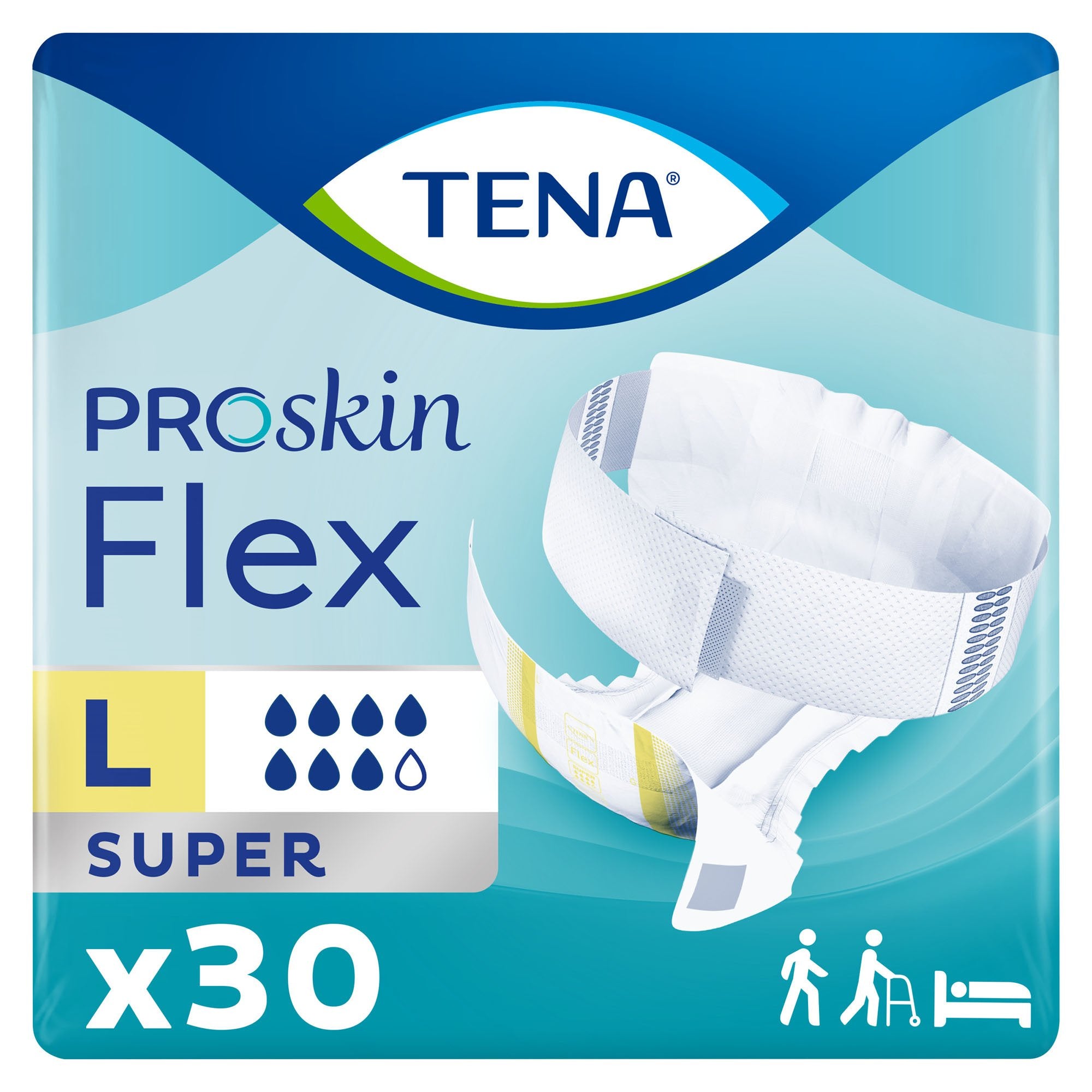 Unisex Adult Incontinence Belted Undergarment TENA ProSkin Flex Super Size 16 Disposable Heavy Absorbency, Packaging Type- Case