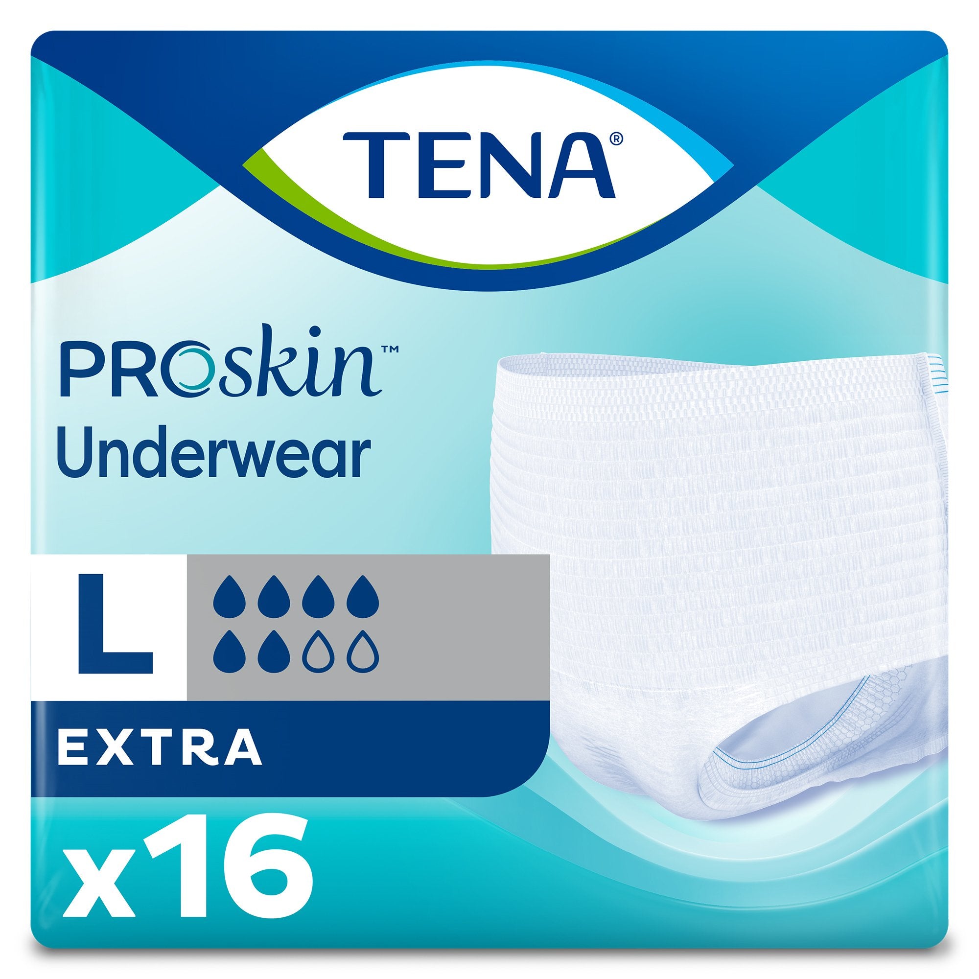 Unisex Adult Absorbent Underwear TENA ProSkin Extra Pull On with Tear Away Seams Large Disposable Moderate Absorbency, Packaging Type- Case