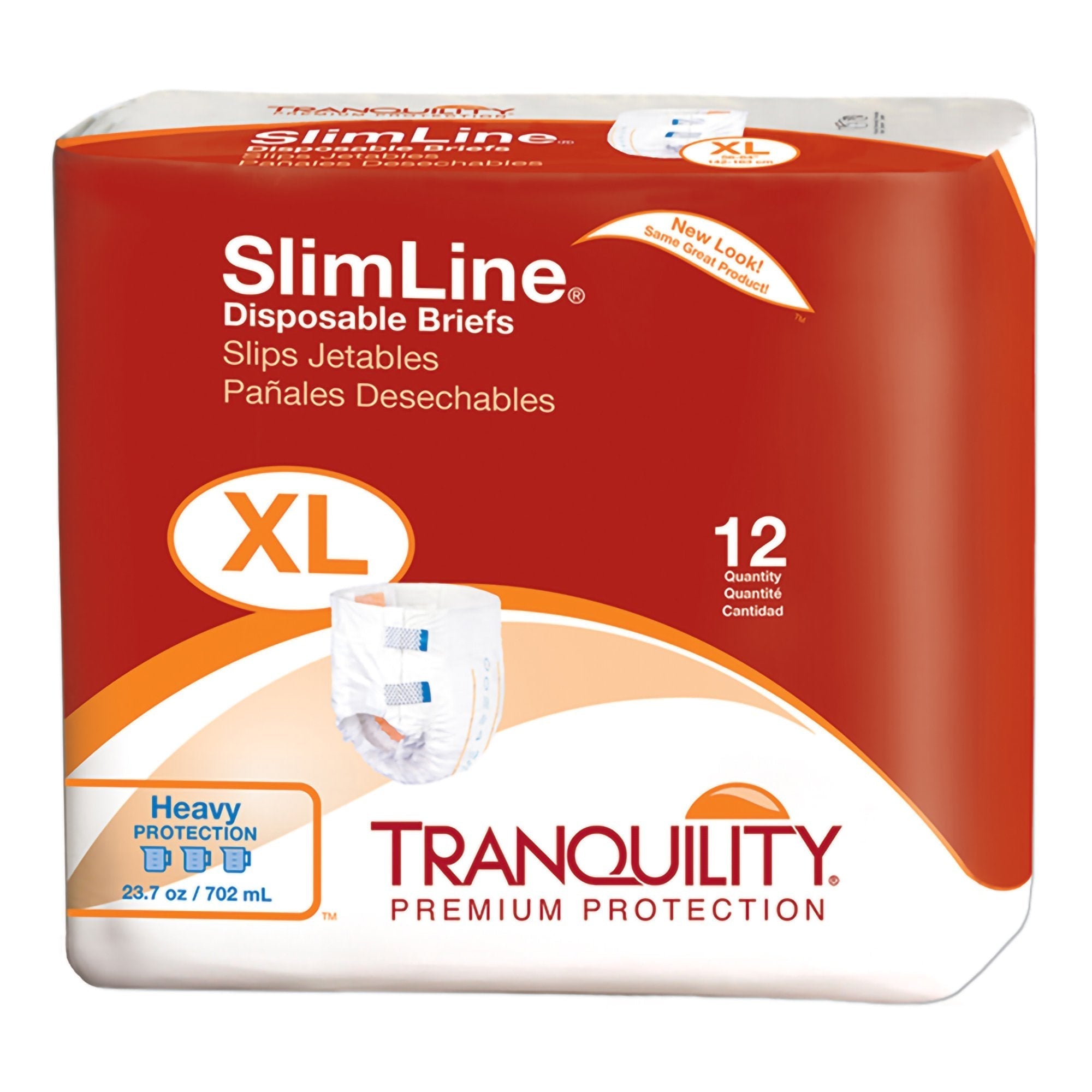 Unisex Adult Incontinence Brief Tranquility Slimline X Large Disposable Heavy Absorbency