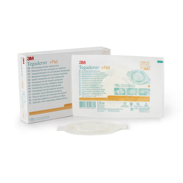 Transparent Film Dressing with Pad 3M Tegaderm 3 1/2 X 4 Inch Frame Style Delivery Rectangle Sterile