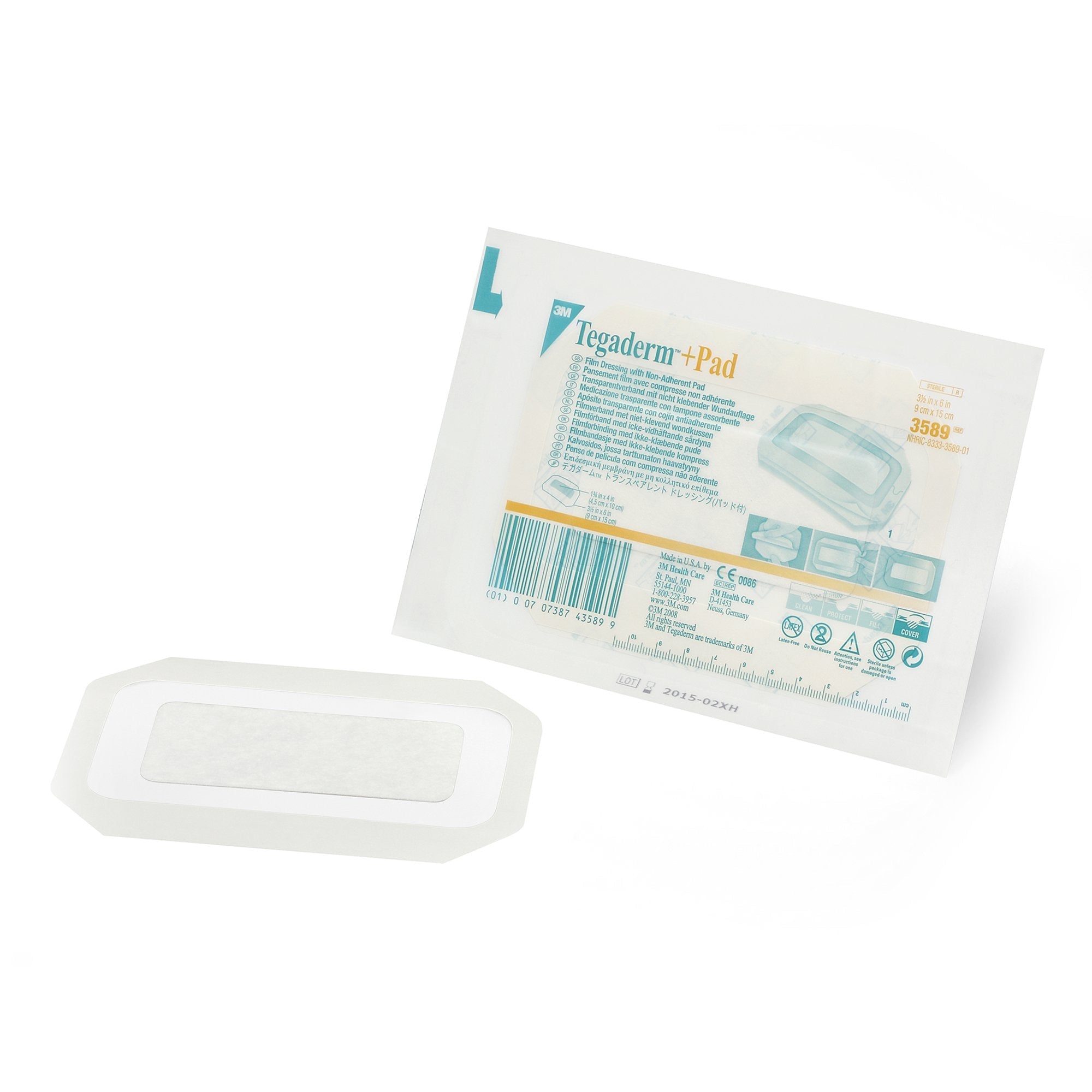 Transparent Film Dressing with Pad 3M Tegaderm 3 1/2 X 6 Inch Frame Style Delivery Rectangle Sterile