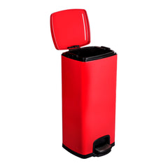 trash can mckesson 32 quart 8 gal red metal square