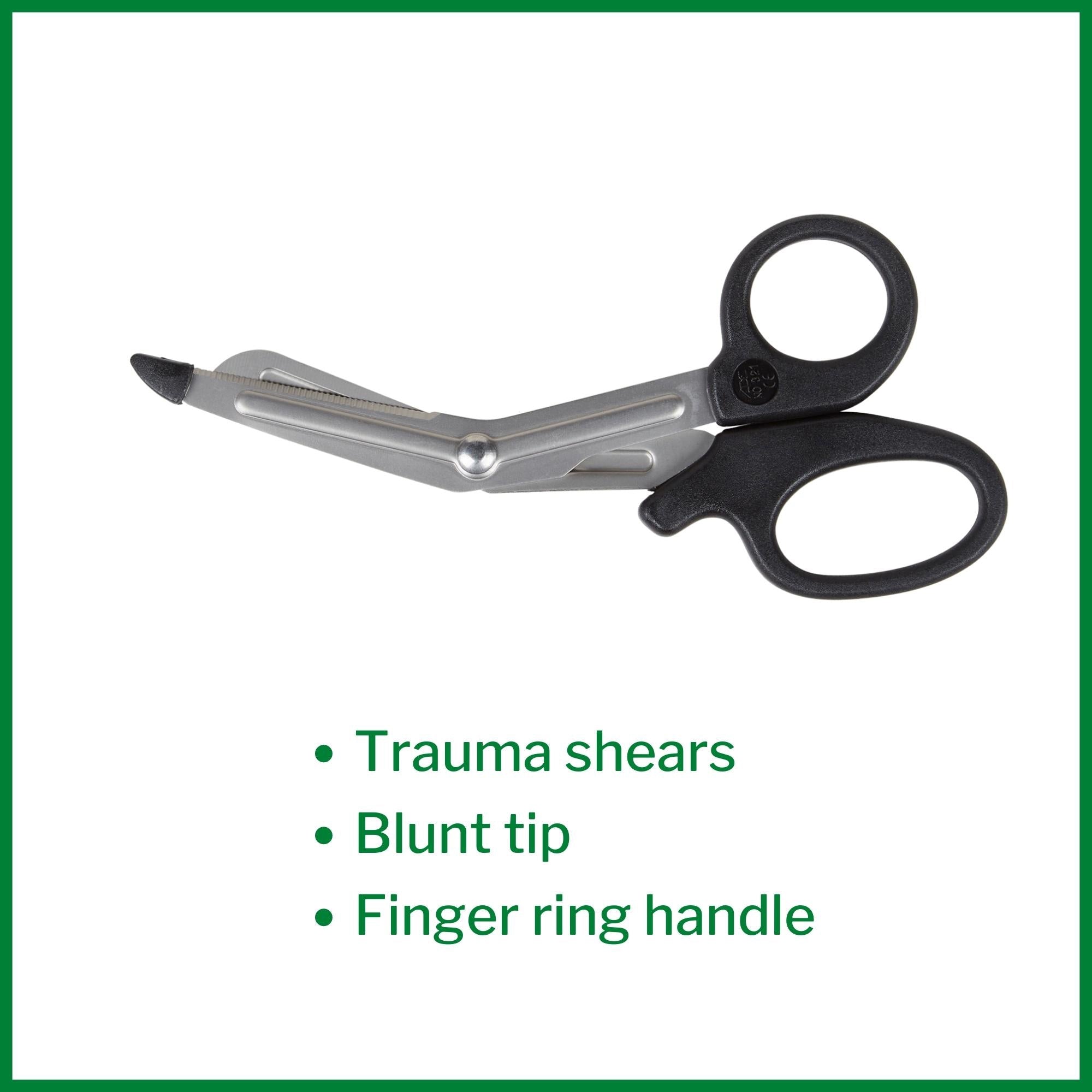 trauma shears mckesson medicut black 5 1 2 inch length medical grade stainless steel finger ring handle blunt tip blunt tip