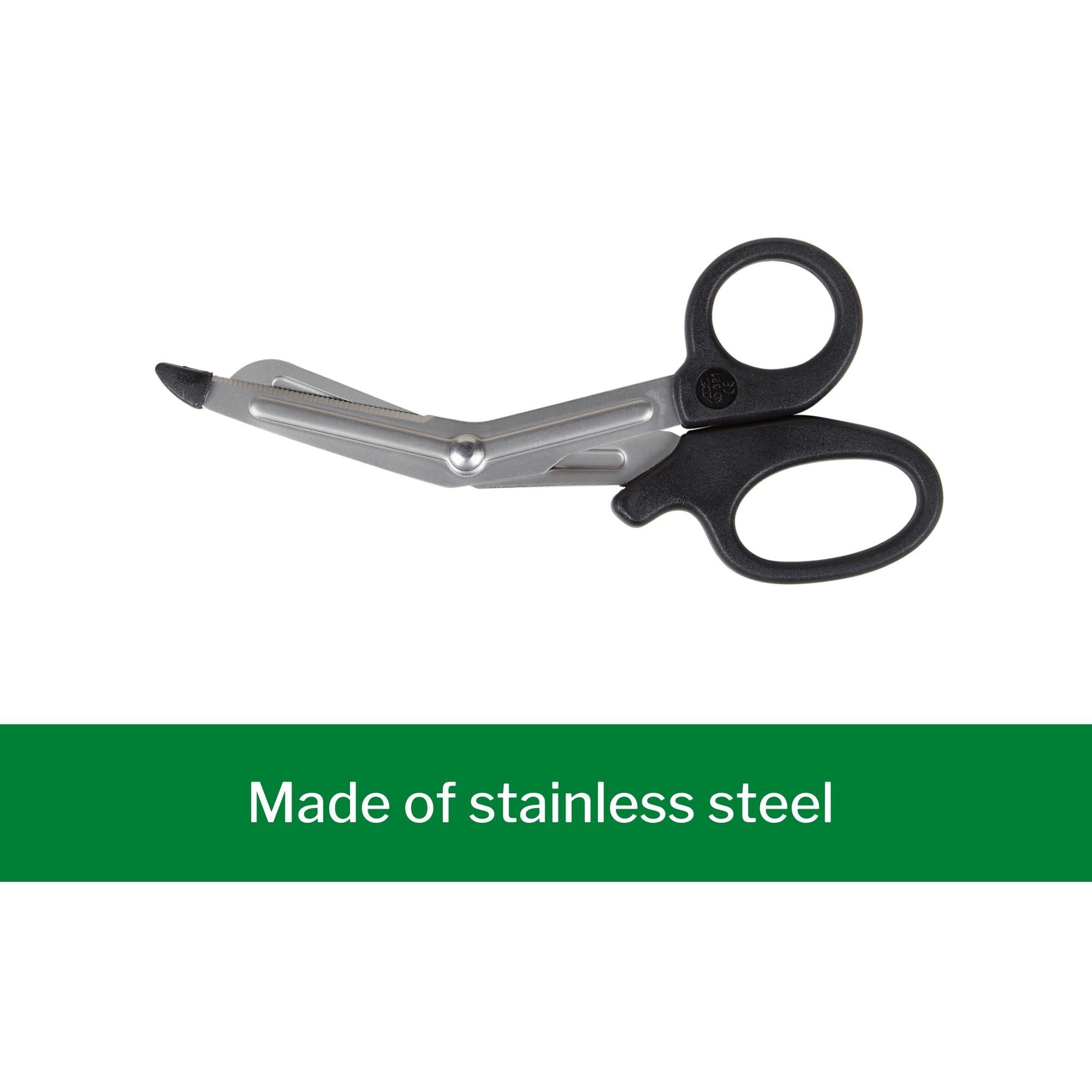 trauma shears mckesson medicut black 5 1 2 inch length medical grade stainless steel finger ring handle blunt tip blunt tip