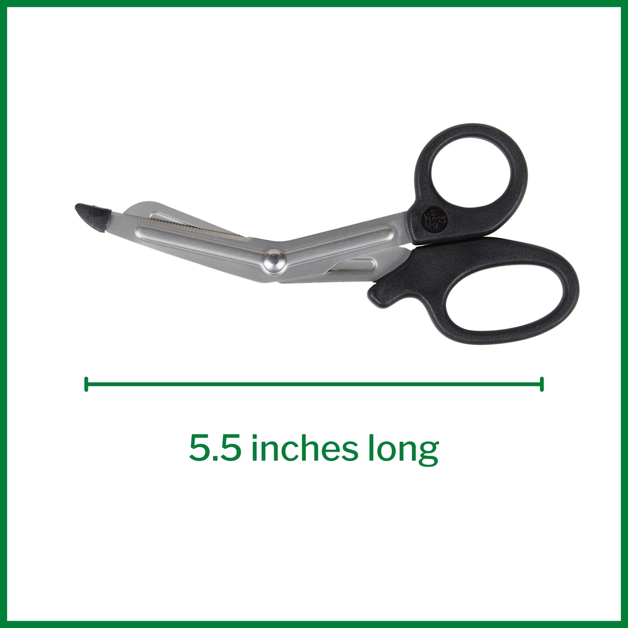 trauma shears mckesson medicut black 5 1 2 inch length medical grade stainless steel finger ring handle blunt tip blunt tip