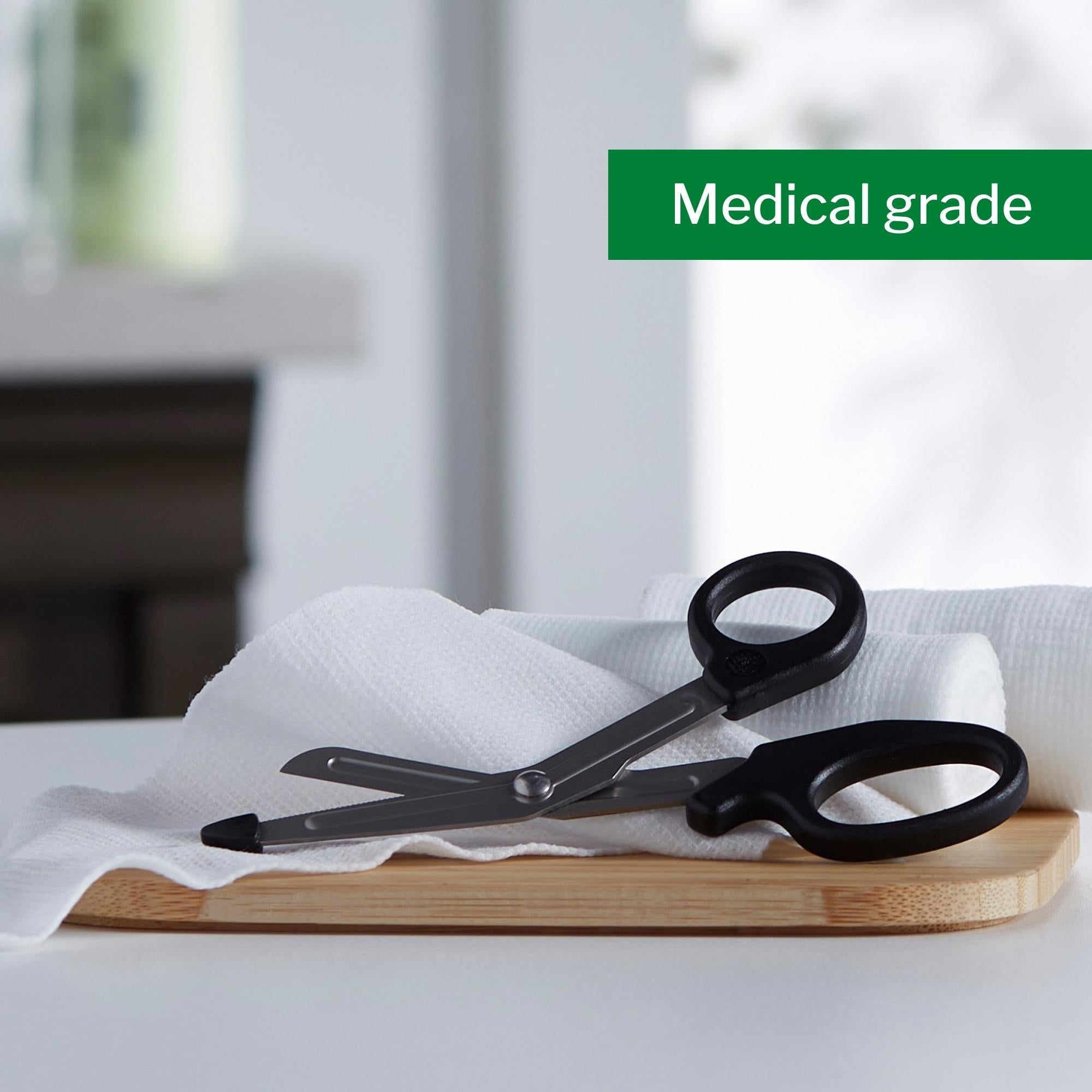 trauma shears mckesson medicut black 5 1 2 inch length medical grade stainless steel finger ring handle blunt tip blunt tip