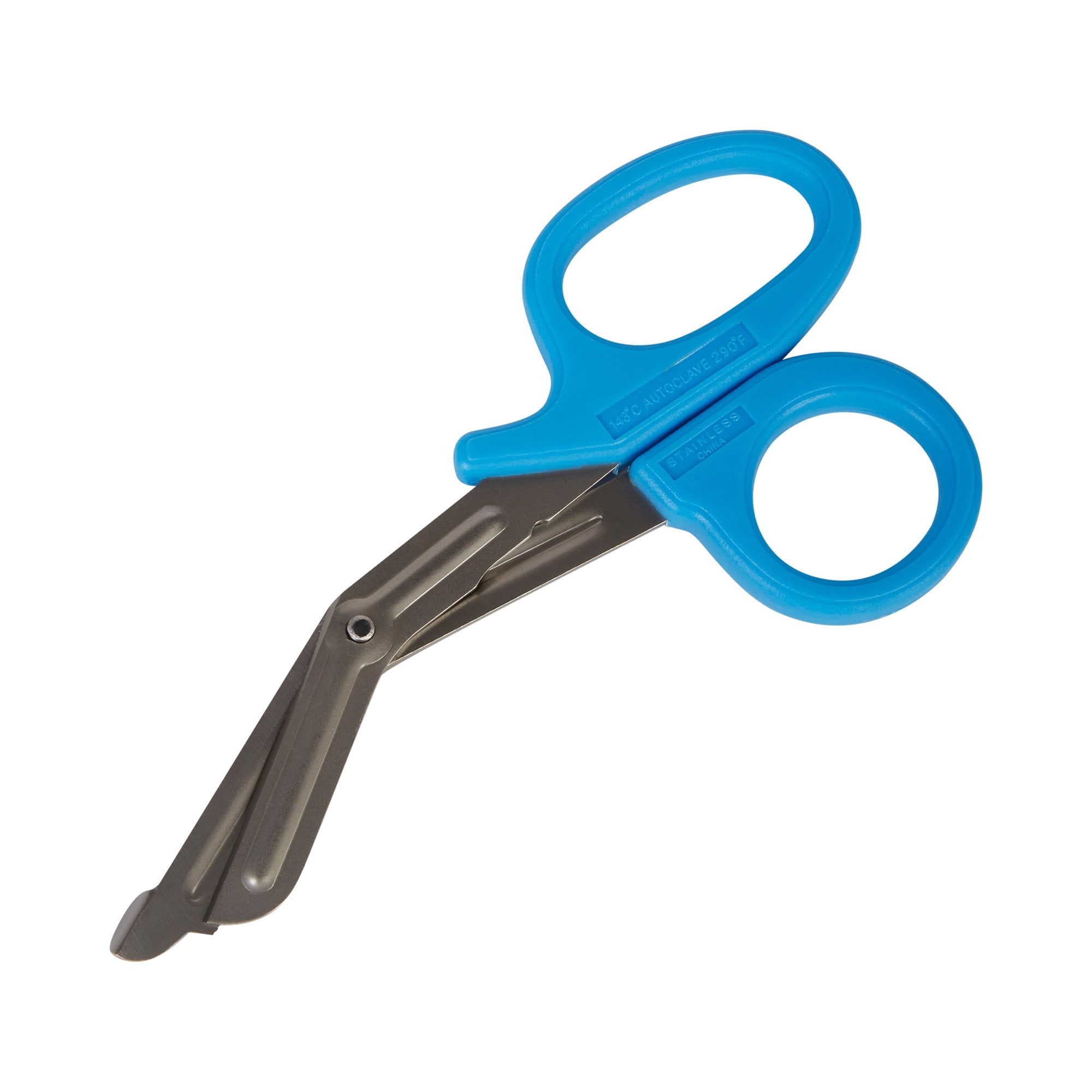 Trauma Shears McKesson Medicut Blue 7 1/4 Inch Length Medical Grade Stainless Steel Finger Ring Handle Blunt Tip / Blunt Tip