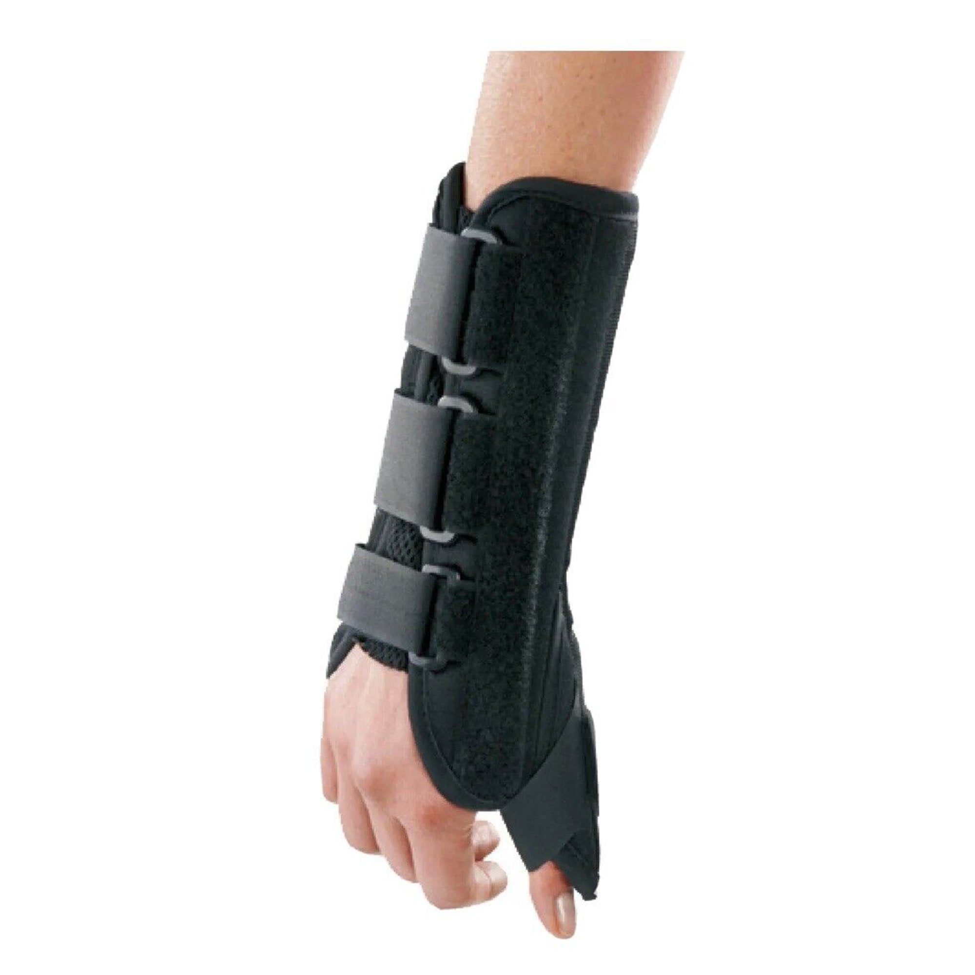 Wrist Brace with Thumb Spica Apollo Universal Aluminum / Foam Right Hand Black One Size Fits Most