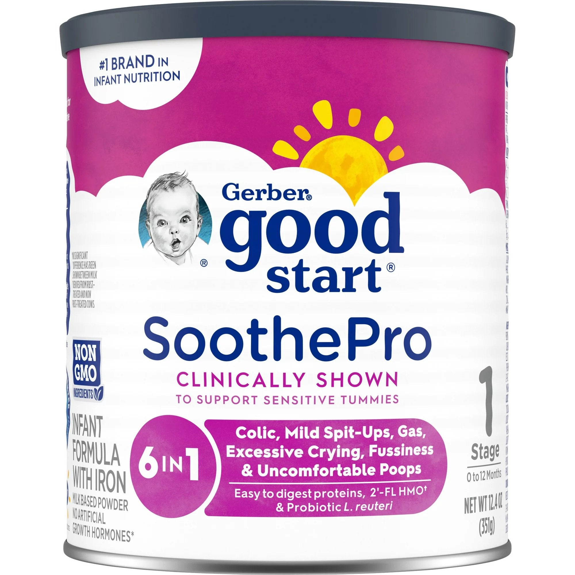 Infant Formula Gerber® Good Start® SoothePro Unflavored 12.4 oz. Can Powder Fussiness / Gas / Crying, Packaging Type- Each