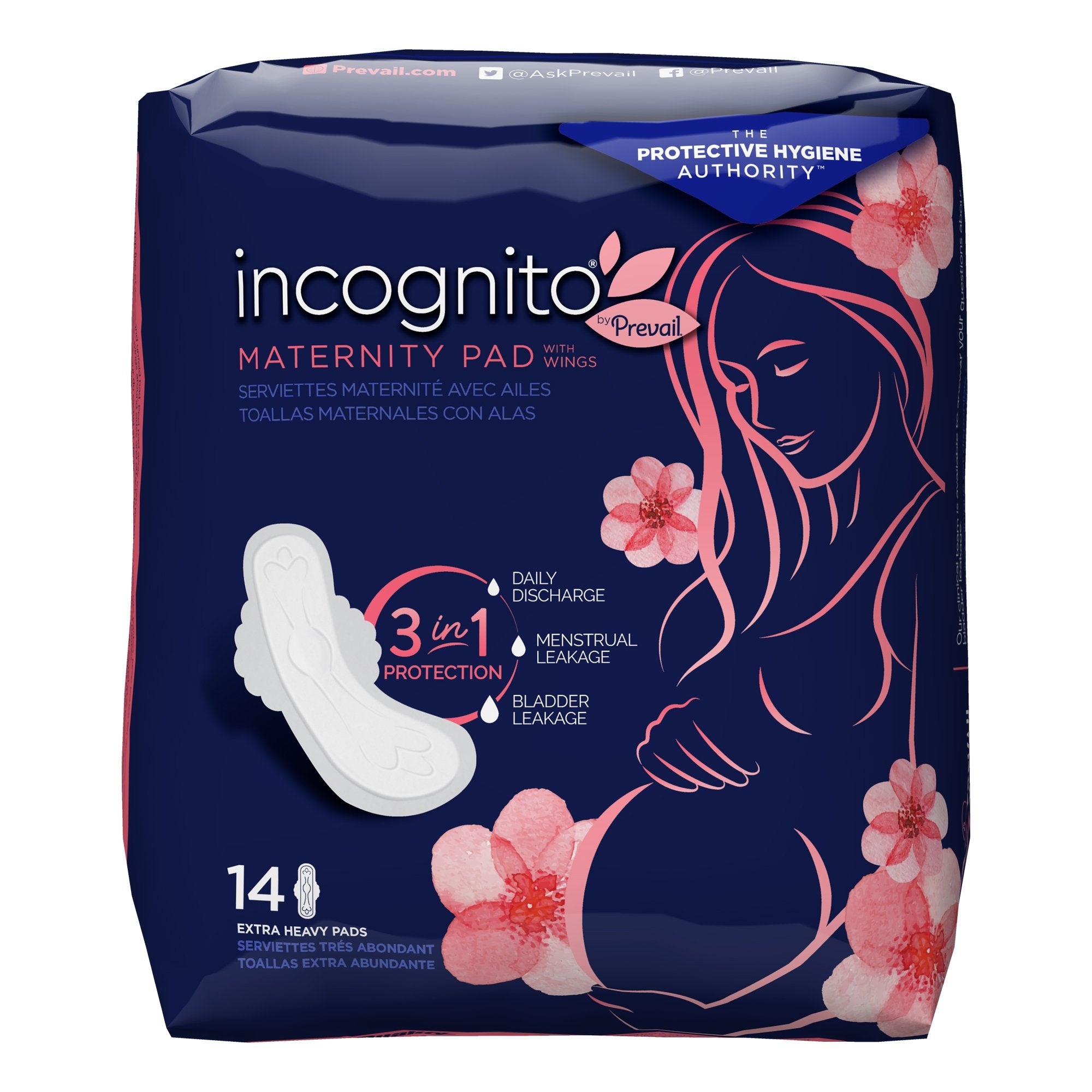 Maternity Pad incognito® by Prevail Maternity Pad with Wings Heavy Absorbency