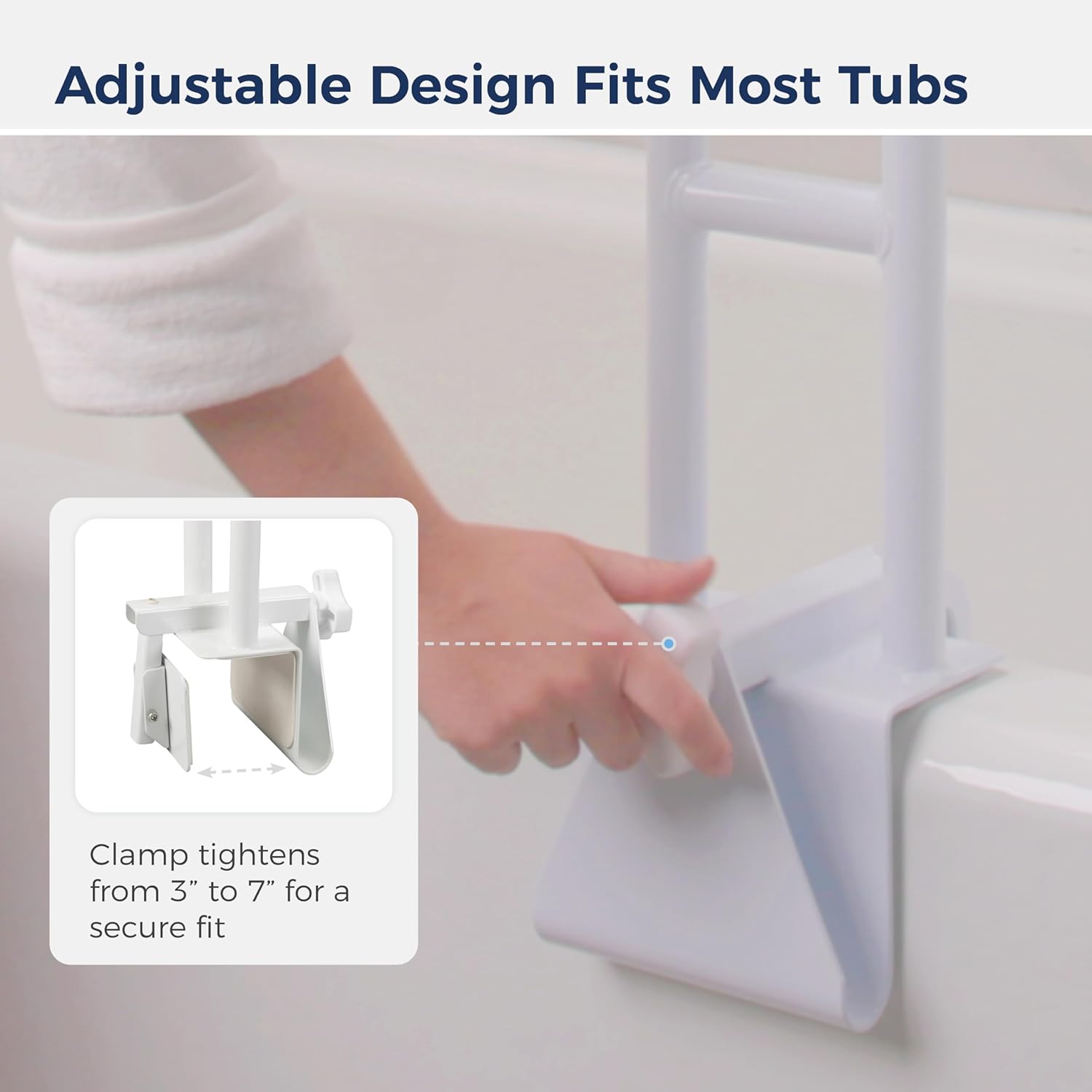 tub rail clamp on retail pack white