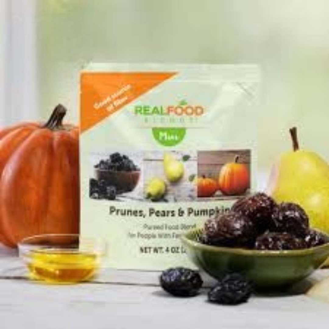 tube feeding formula real food blendsa mini prunes pears pumpkin flavor liquid 4 oz pouch
