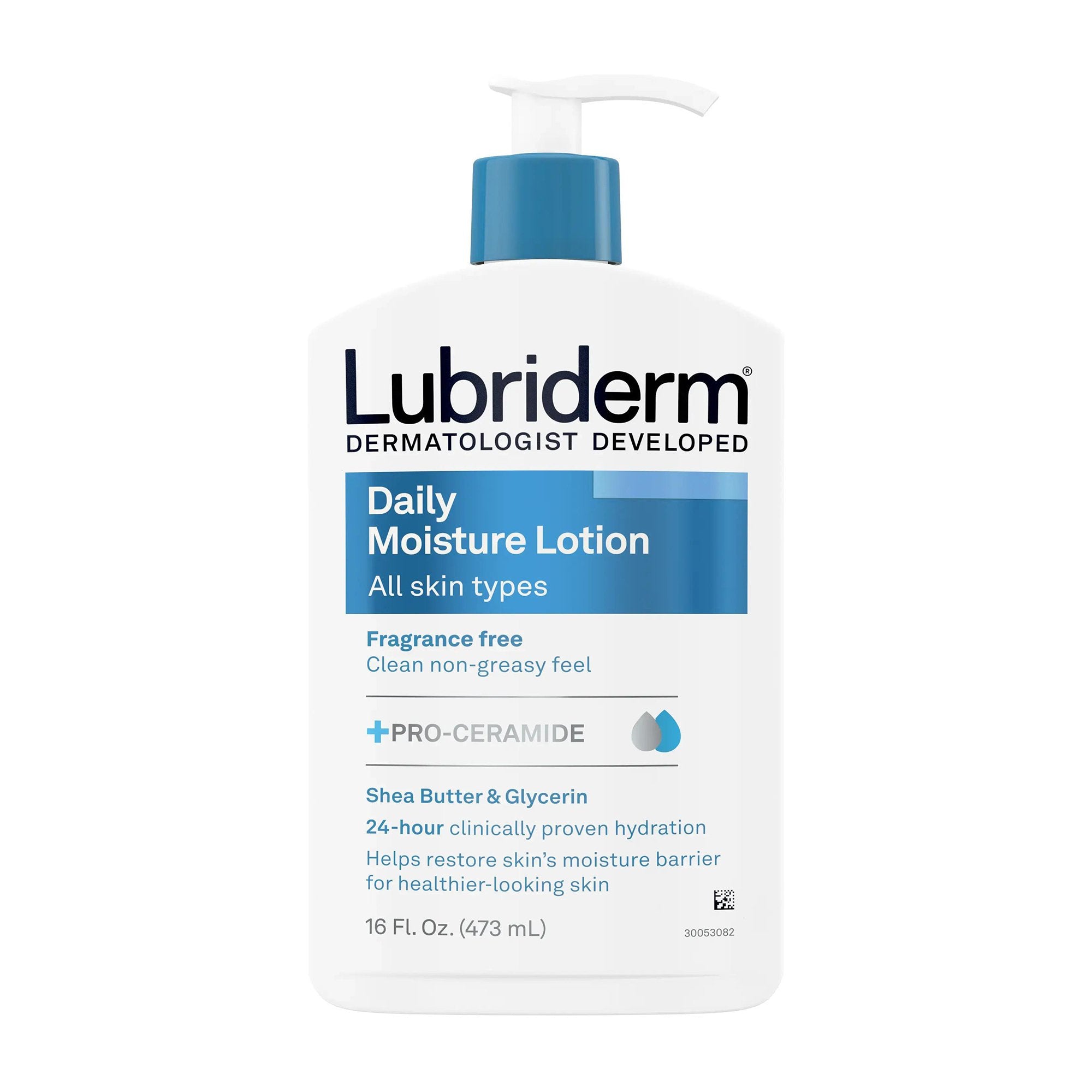 Hand and Body Moisturizer Lubriderm 16 oz. Pump Bottle Unscented Lotion CHG Compatible, Packaging Type- Case