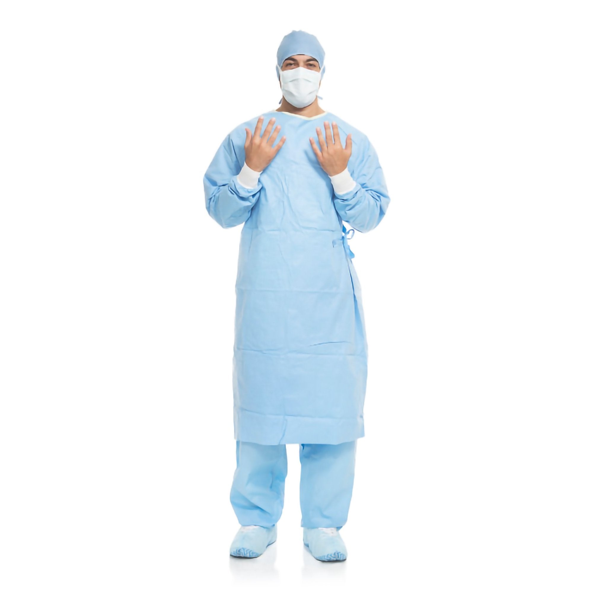 Surgical Gown with Towel Aero Blue X-Large / X-Long Blue Sterile AAMI Level 3 Disposable, Packaging Type- Case