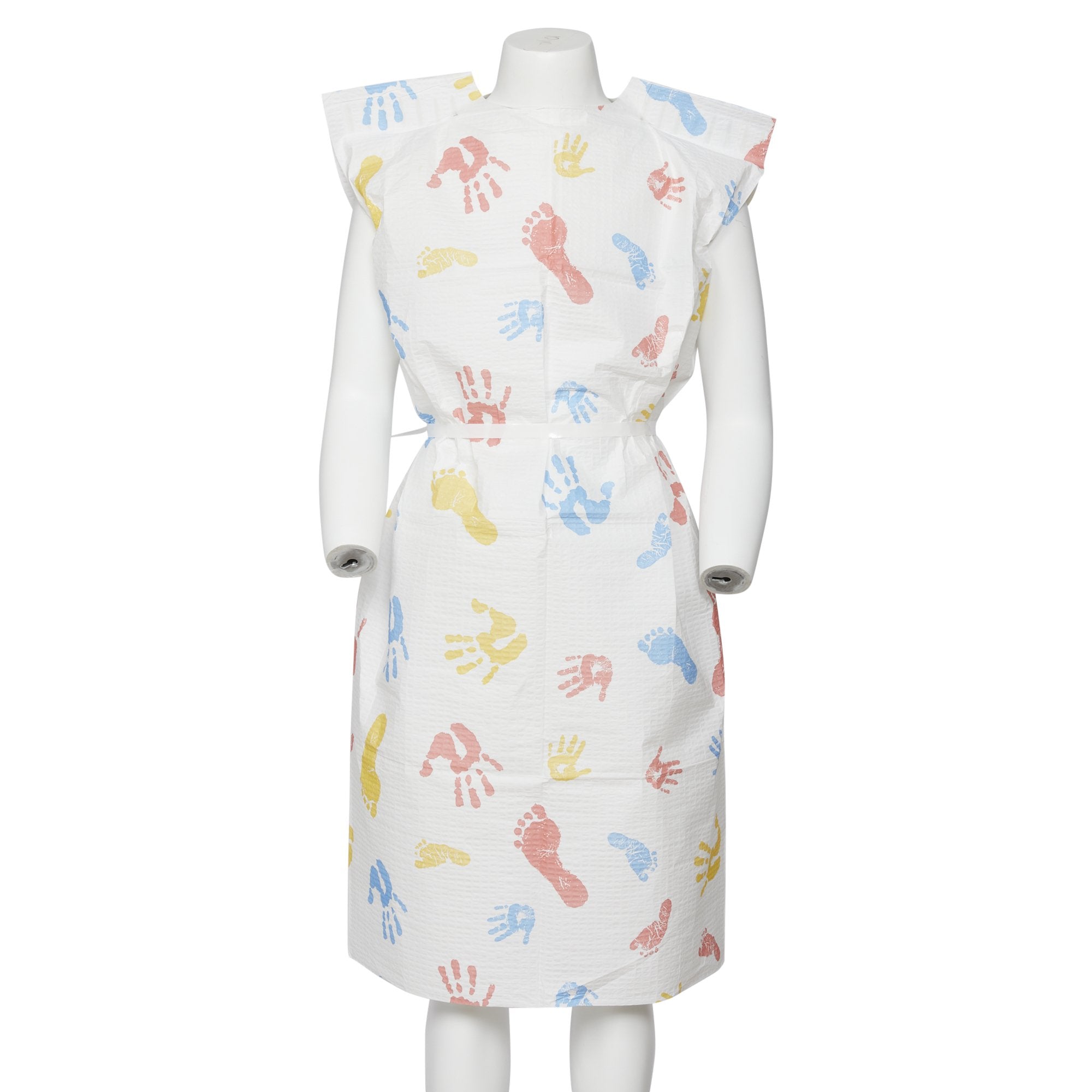 Patient Exam Gown Child Size Kid Design (Hand and Foot Print) Disposable, Packaging Type- Case