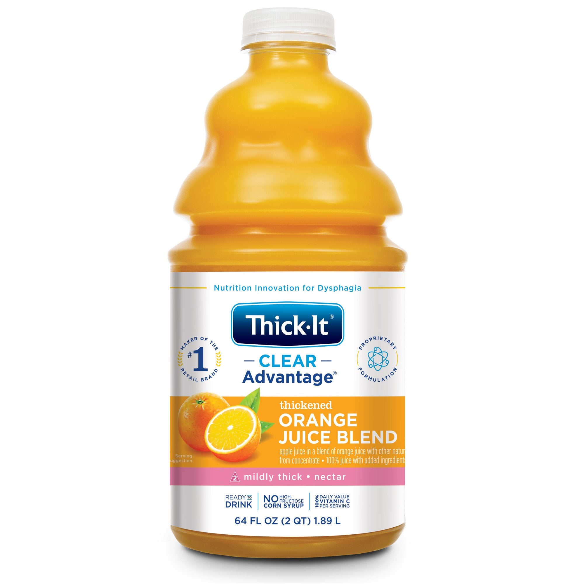 Thickened Beverage Thick-It Clear Advantage 64 oz. Bottle Orange Flavor Liquid IDDSI Level 2 Mildly Thick, Packaging Type- Case