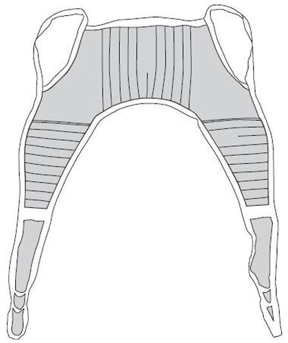 u sling padded polyester x large 45 x78 w head support