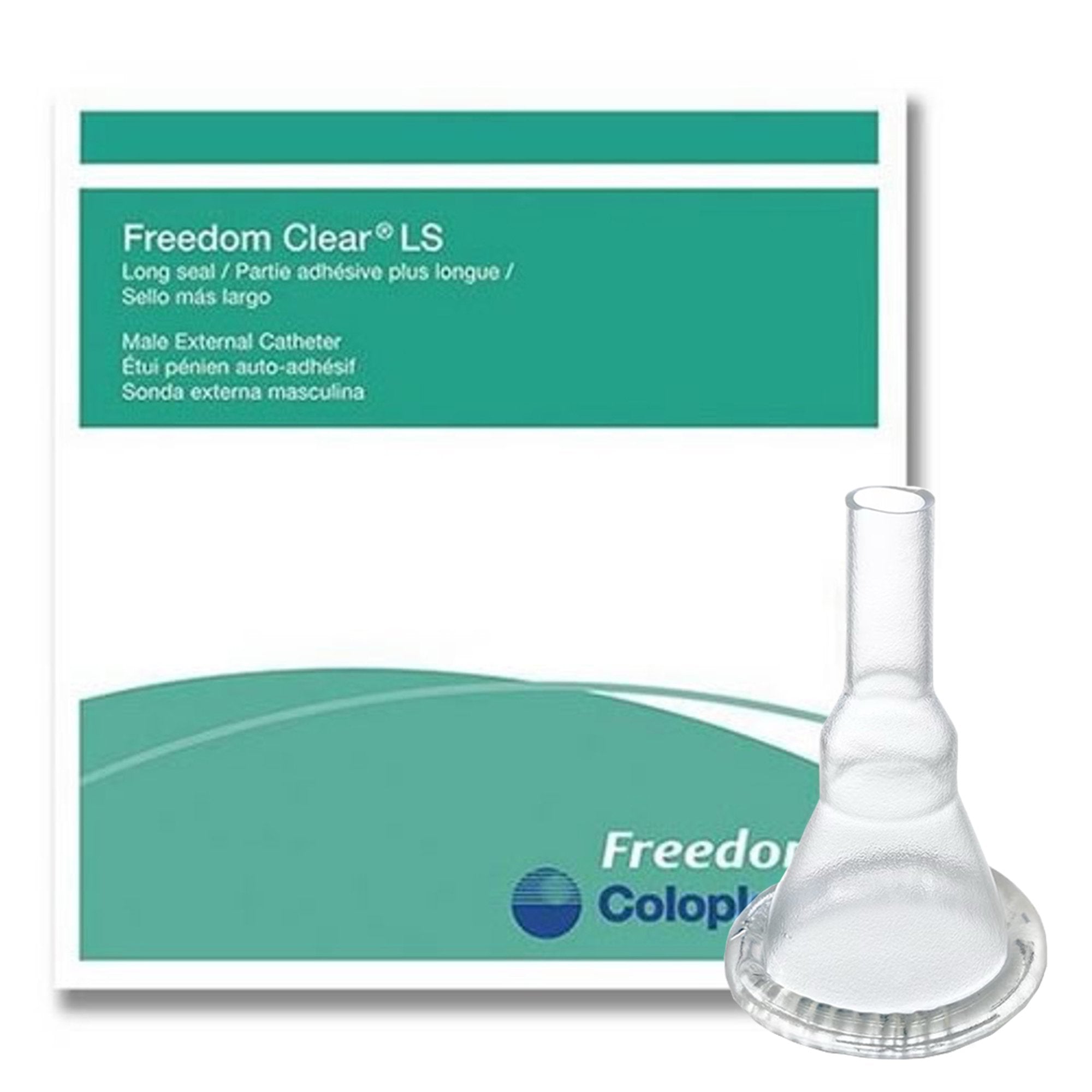 Male External Catheter Freedom Clear LS Self-Adhesive Seal Silicone Small, Packaging Type- Box