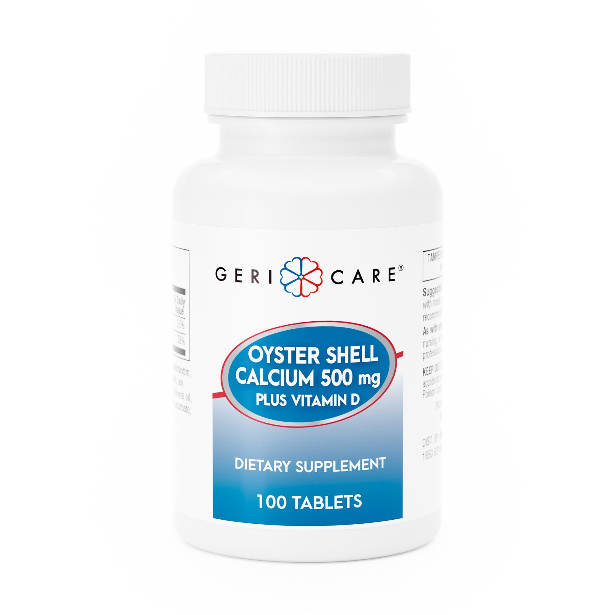 Joint Health Supplement Geri-Care Calcium / Vitamin D 500 mg - 200 IU Strength Tablet 100 per Bottle, Packaging Type- Case