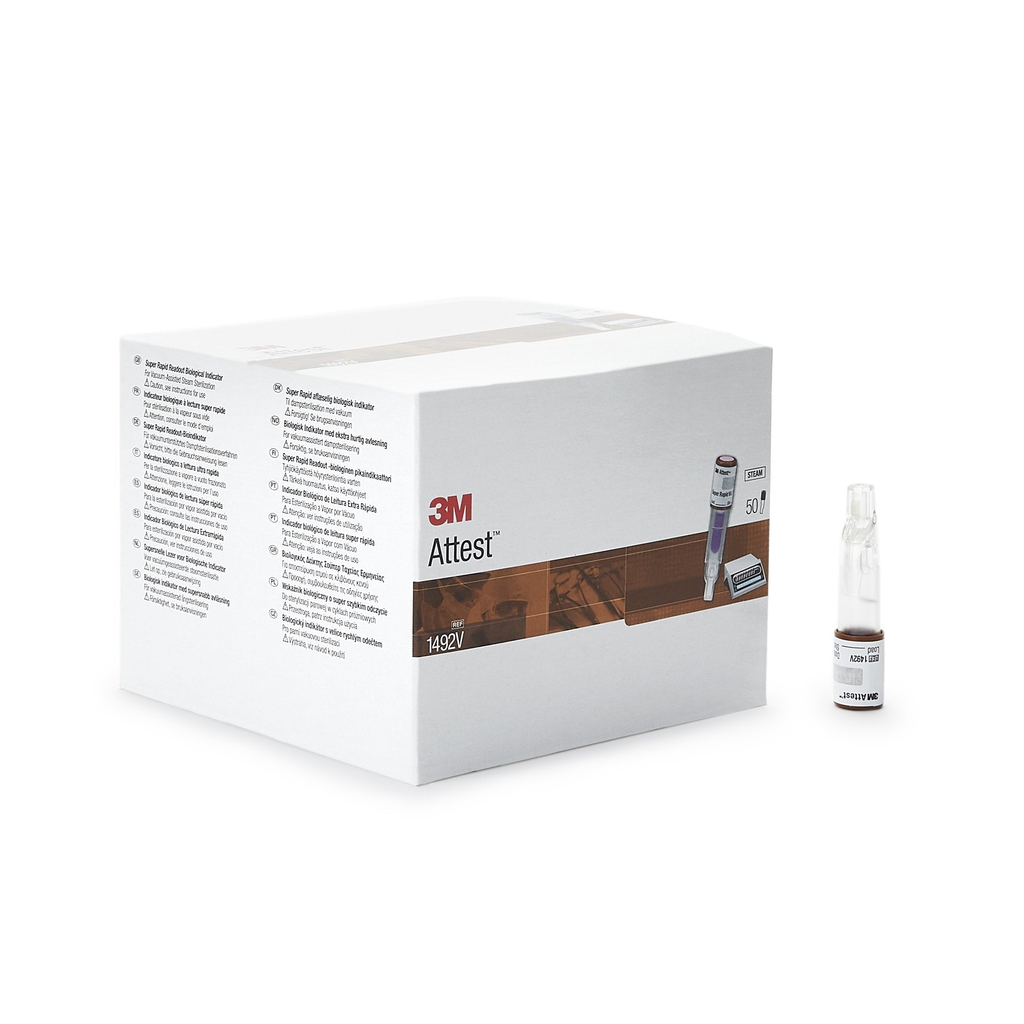 Attest Super Rapid Readout Sterilization Biological Indicator Vial Steam, Packaging Type- Box