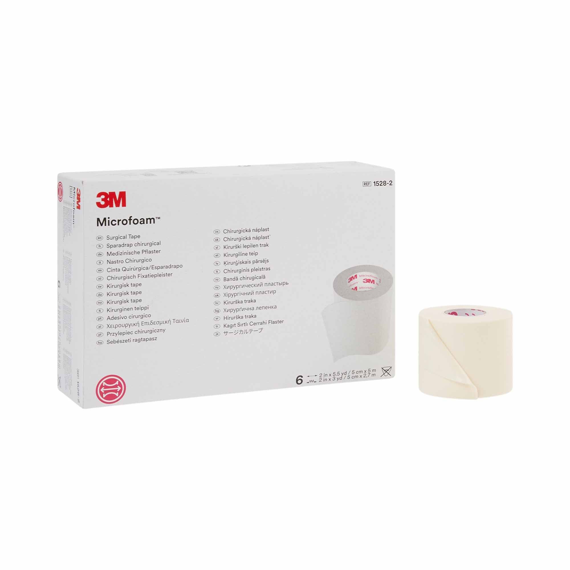 Medical Tape 3M Microfoam White 2 Inch X 5-1/2 Yard Elastic / Foam NonSterile, Packaging Type- Box