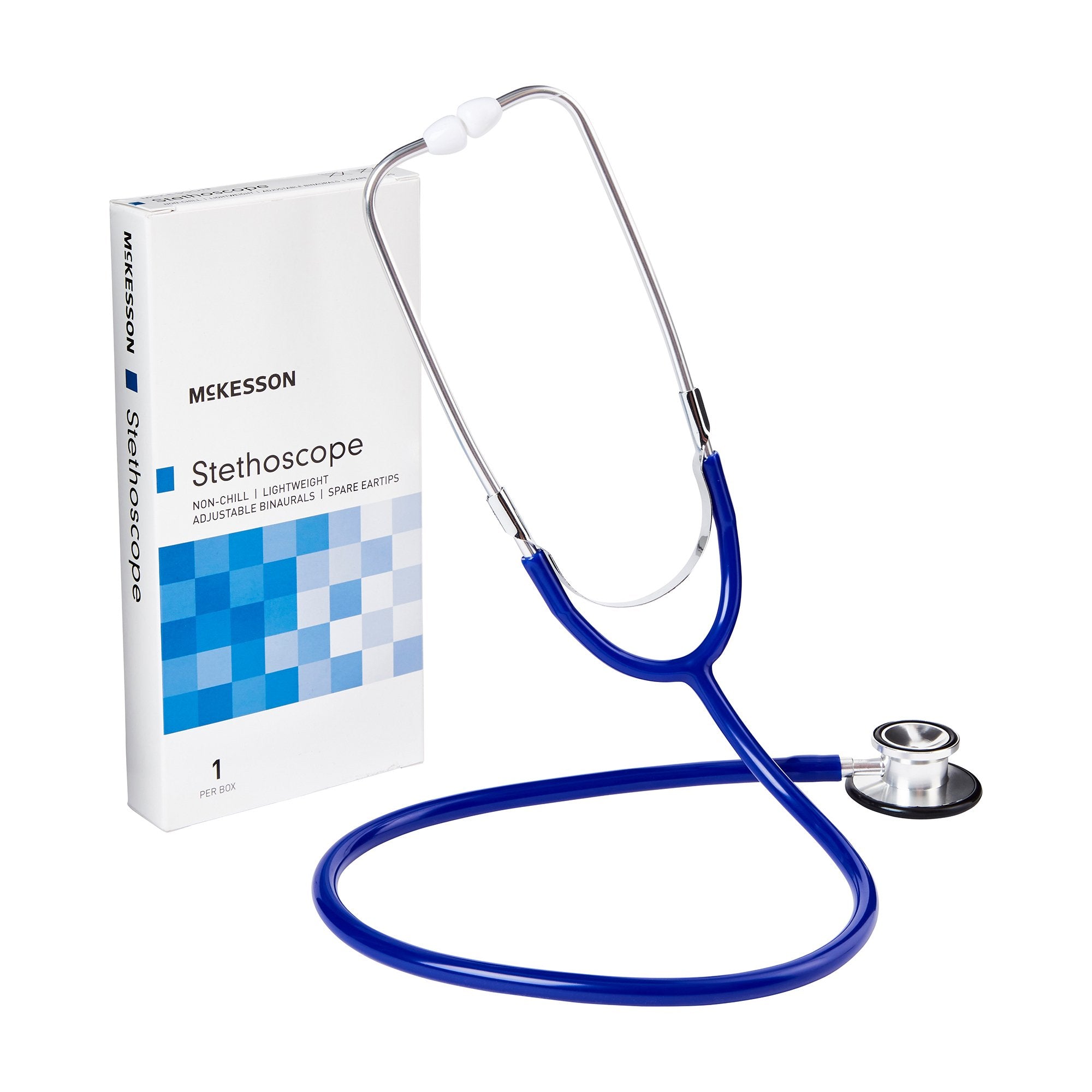 General Exam Stethoscope McKesson Royal Blue 1-Tube 22 Inch Tube Double Sided Chestpiece