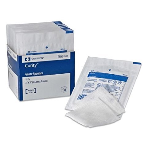 Gauze Sponge Curity™ 4 X 4 Inch 16-Ply Sterile 10 per Pouch