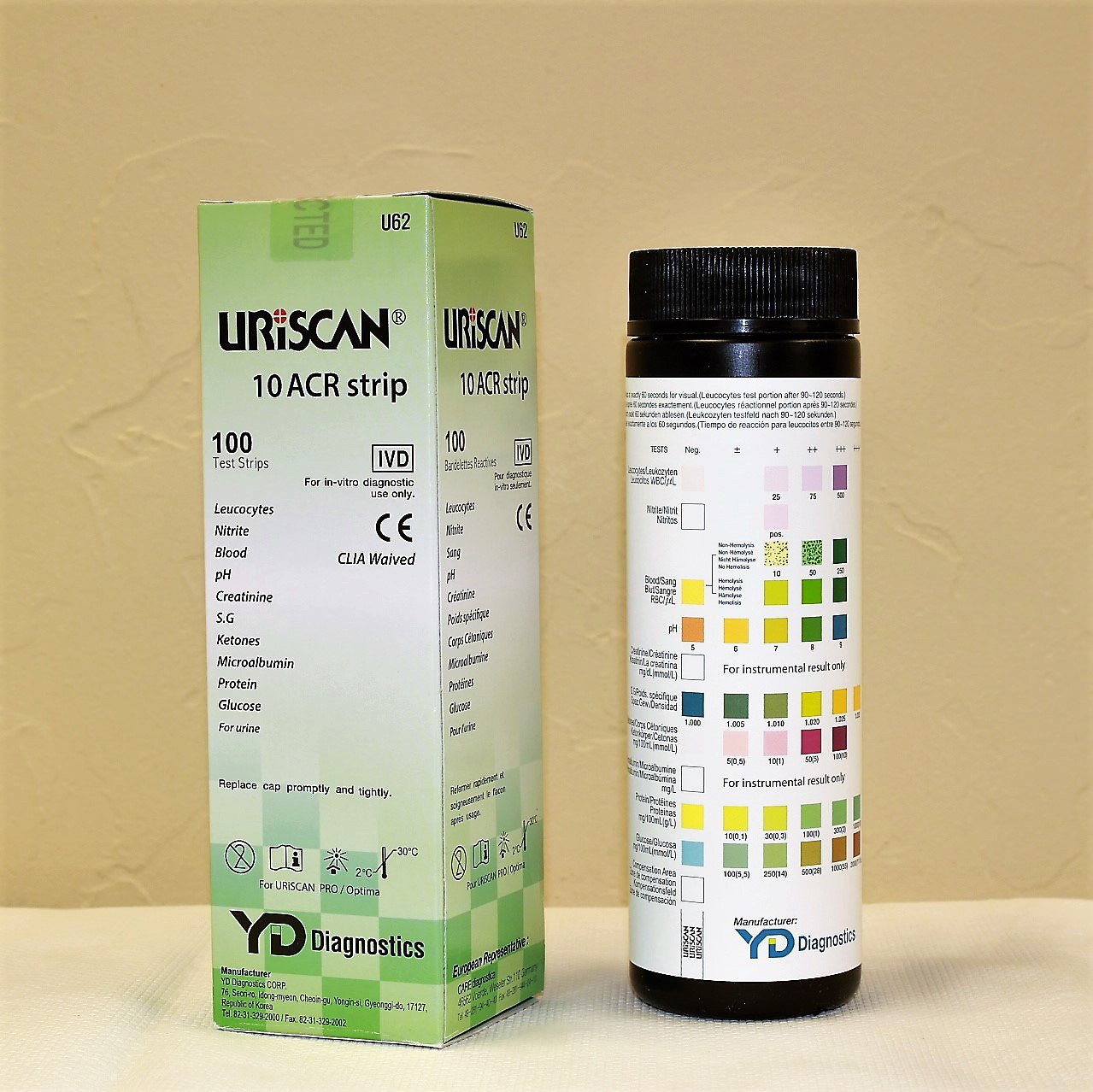 Urinalysis Reagent Uriscan Bilirubin, Blood, Glucose, Ketone, Leukocytes, Nitrite, pH, Protein, Specific Gravity, Urobilinogen For Uriscan Optima Touch-Screen Urine Analyzer, Packaging Type- Box