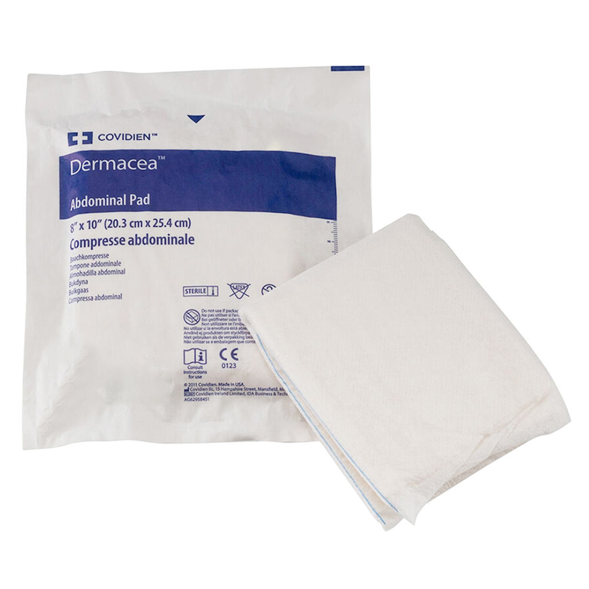 Abdominal Pad Dermacea™ 8 X 10 Inch NonSterile 432 per Case