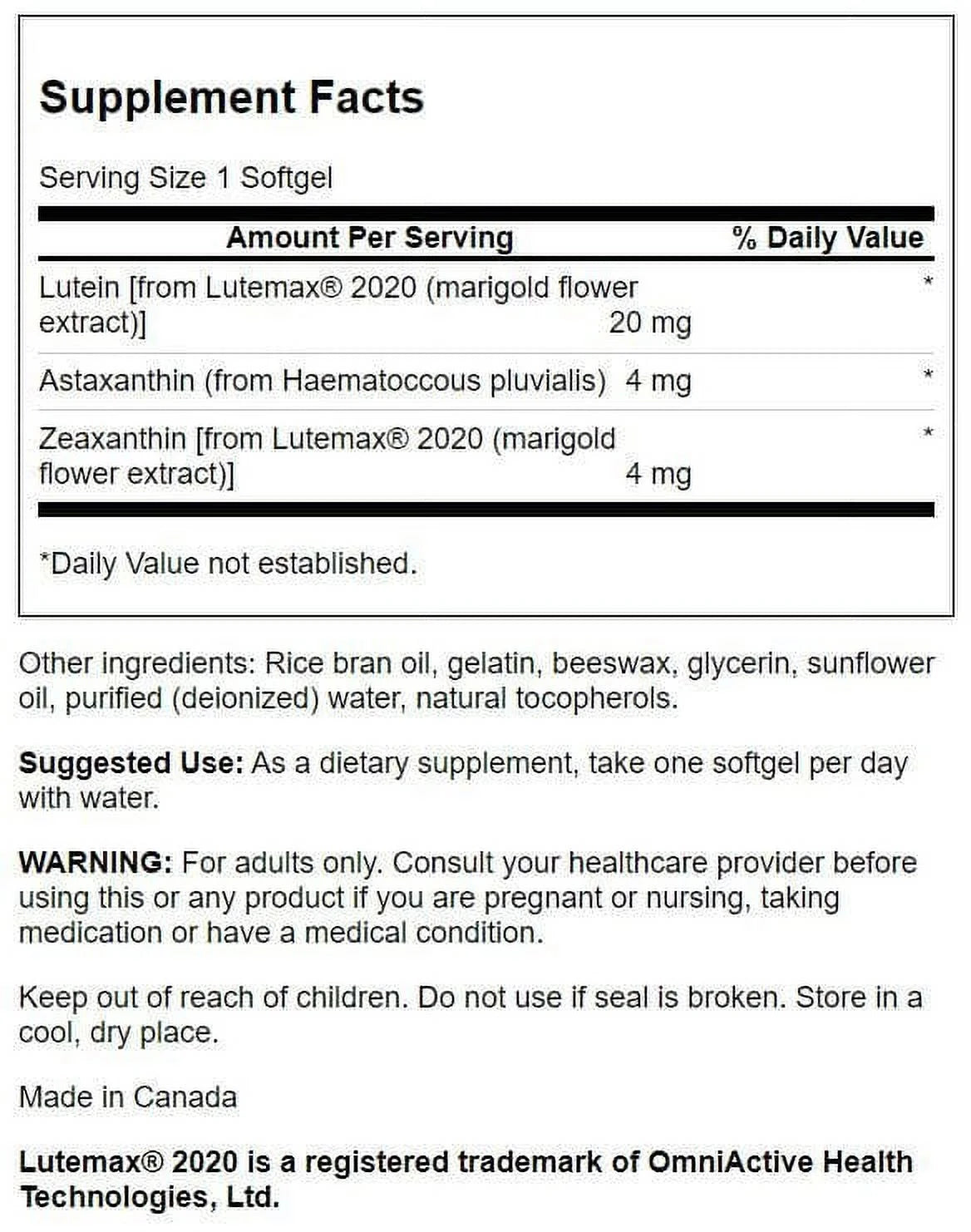 Ultimate Ocular Antioxidant   Featuring Lutemax 2020 30 Sgels 3 Pack