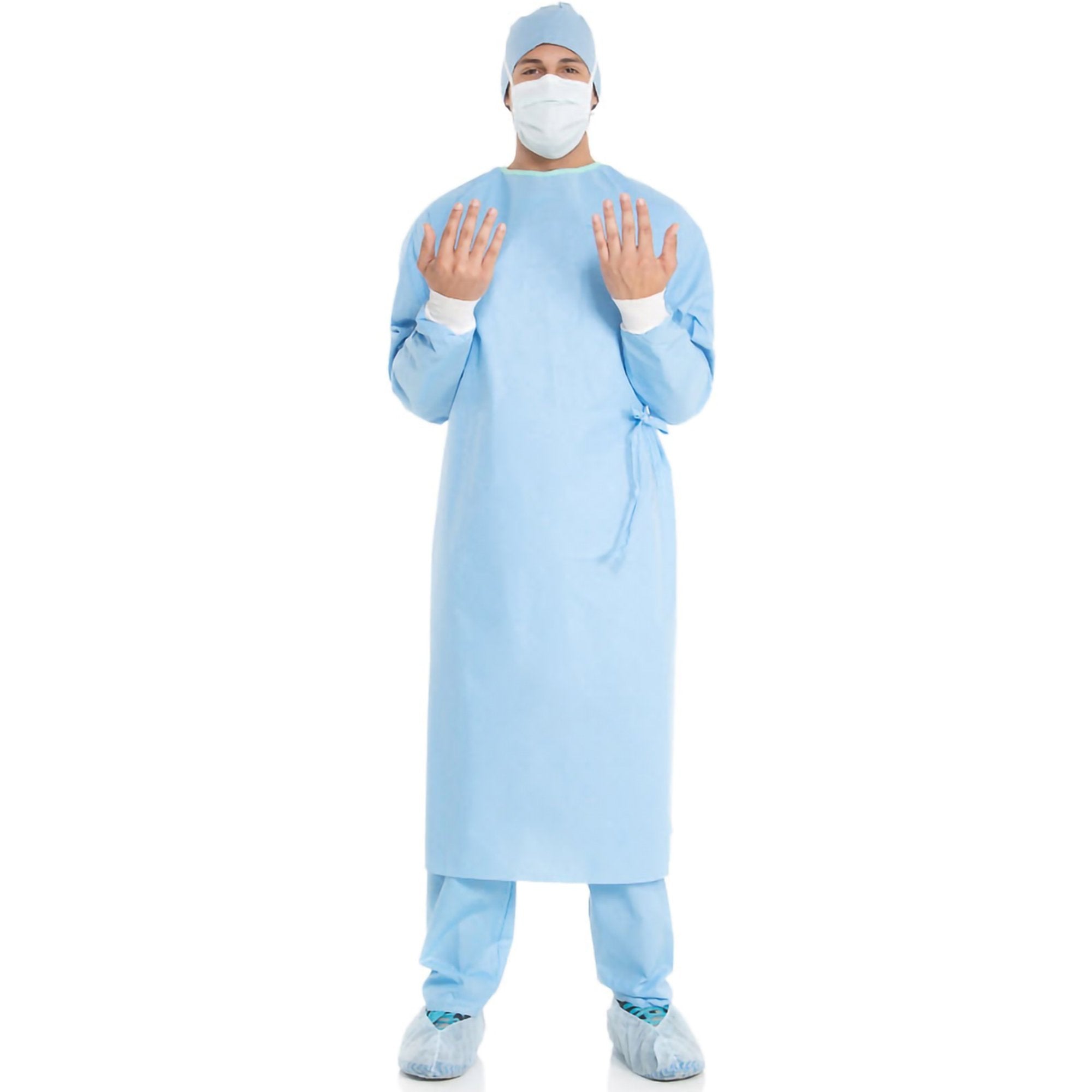 Fabric Reinforced Surgical Gown with Towel ULTRA X Large Blue Sterile ASTM D4966 Disposable
