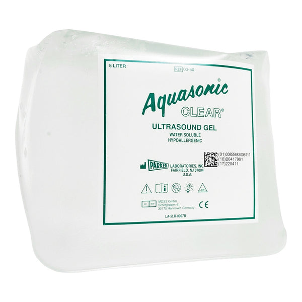 Ultrasound Gel Aquasonic Clear High Viscosity 5 Liter Jug NonSterile
