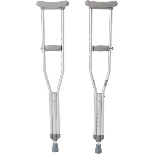 Underarm Crutches McKesson Youth 4 Foot 6 Inch to 5 Foot 2 Inch User Height Aluminum Frame 350 lbs. Weight Capacity, Packaging Type- Case