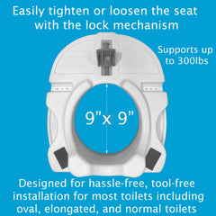 Carex E-Z Lock Raised Toilet Seat