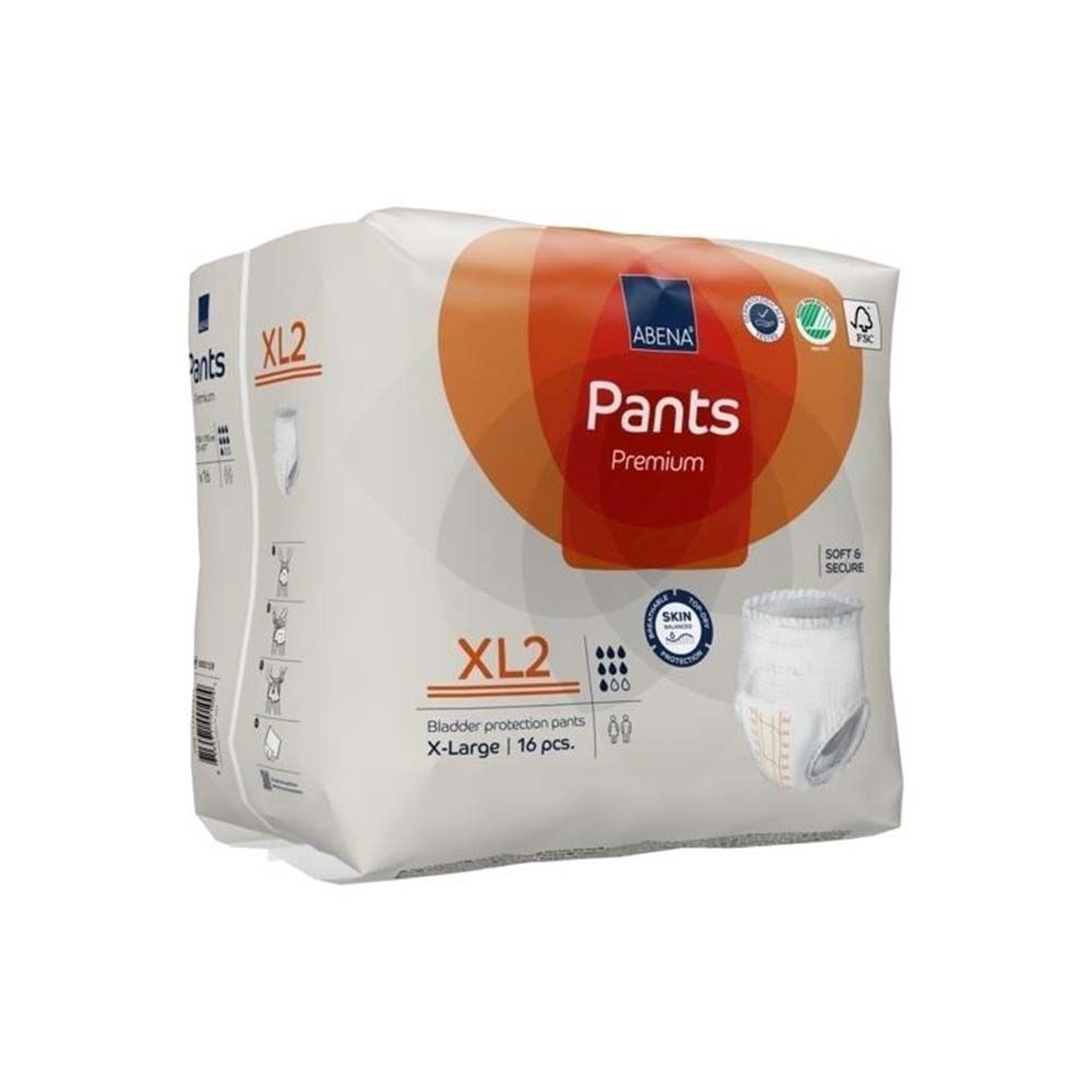 unisex adult absorbent underwear abena premium pants xl2 pull on with tear away seams x large disposable heavy absorbency packaging type case