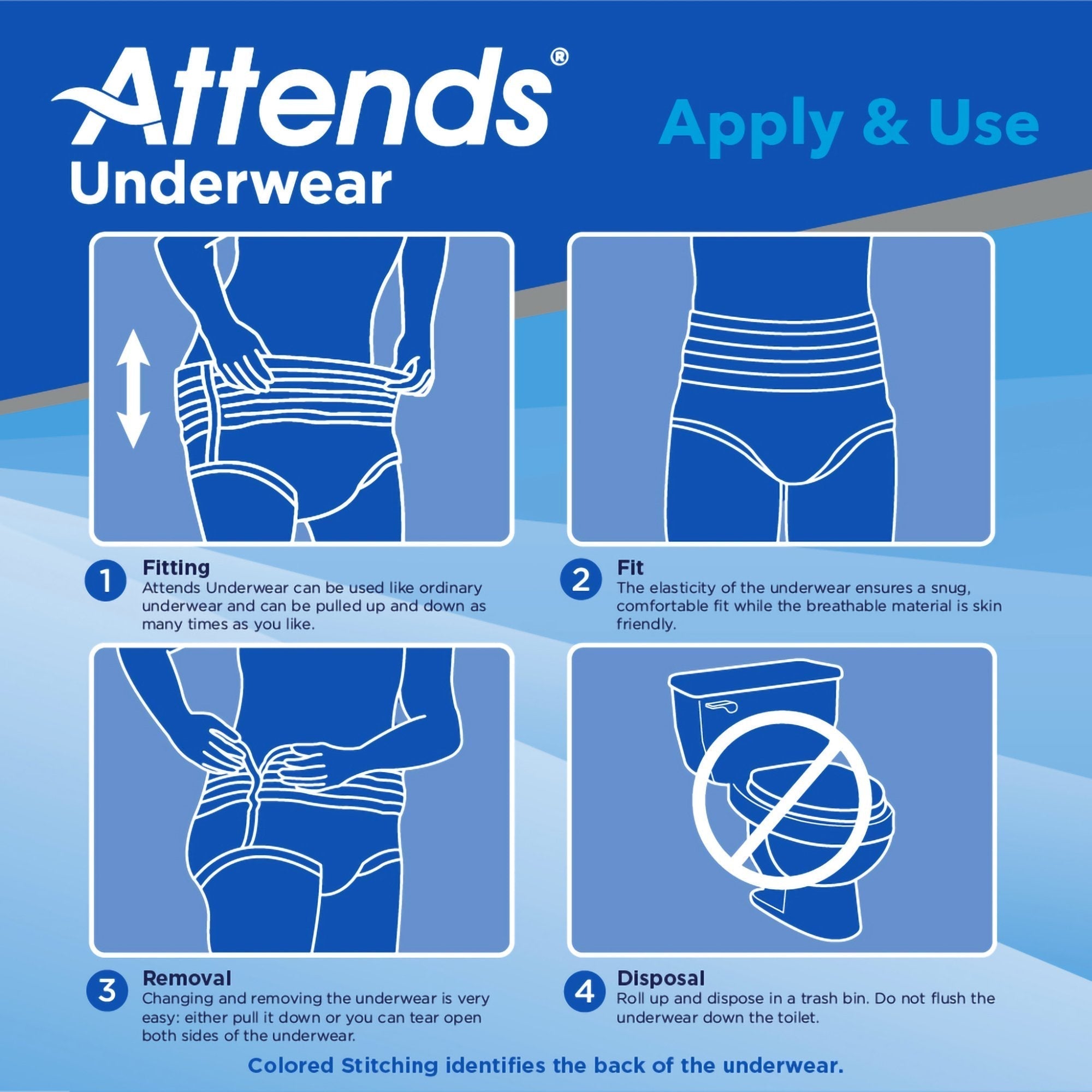 unisex adult absorbent underwear attends pull on with tear away seams large disposable heavy absorbency packaging type case