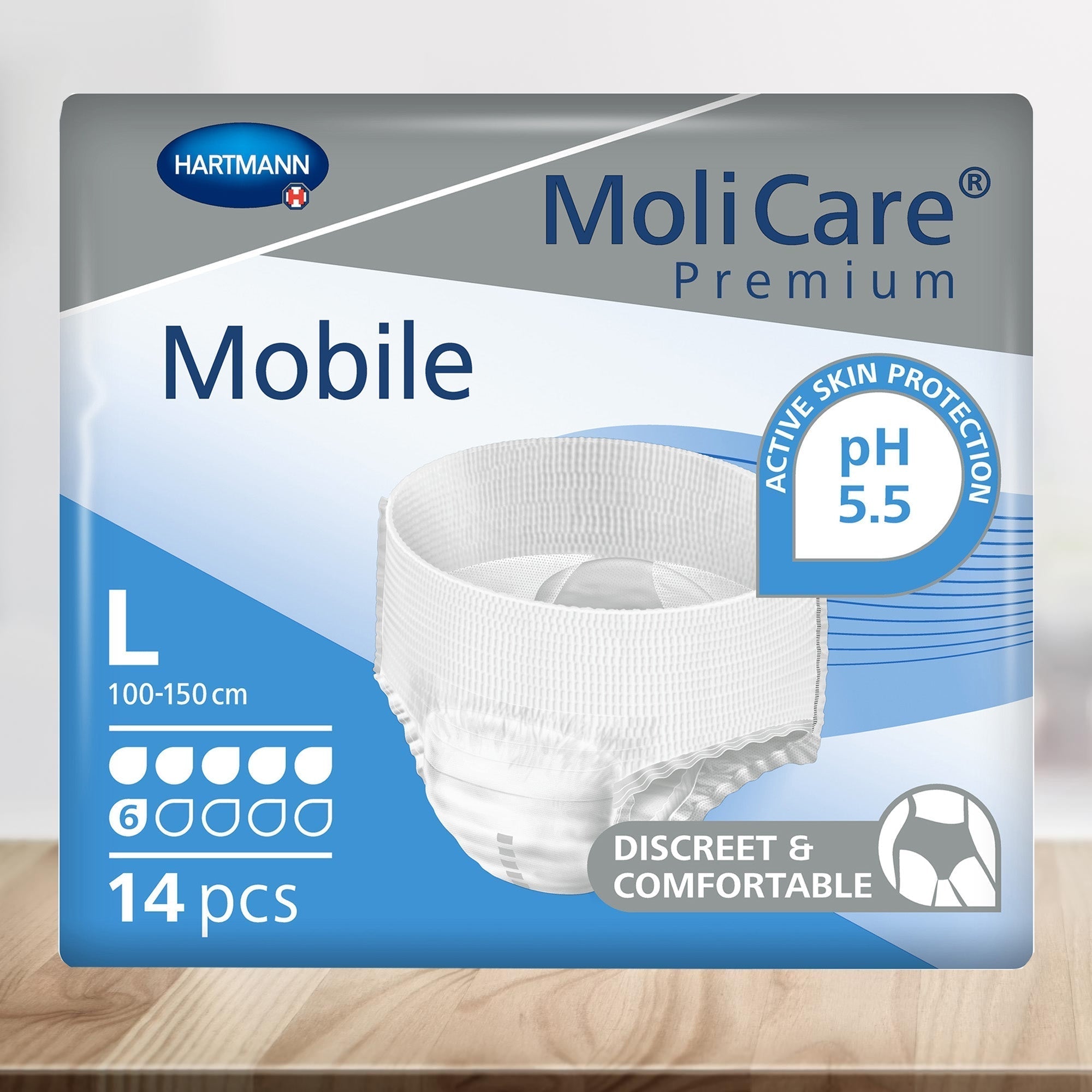 unisex adult absorbent underwear molicare premium mobile 6d pull on with tear away seams large disposable moderate absorbency packaging type case