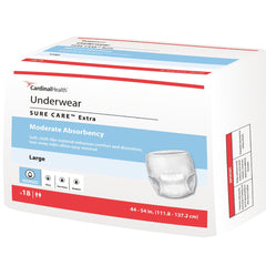 unisex adult absorbent underwear sure care extra pull on with tear away seams large disposable moderate absorbency packaging type case