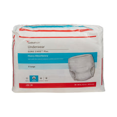 unisex adult absorbent underwear sure care plus pull on with tear away seams x large disposable heavy absorbency packaging type case