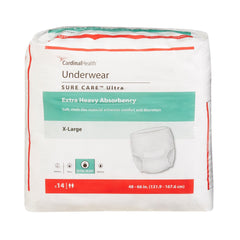 unisex adult absorbent underwear sure care ultra pull on with tear away seams x large disposable heavy absorbency packaging type case