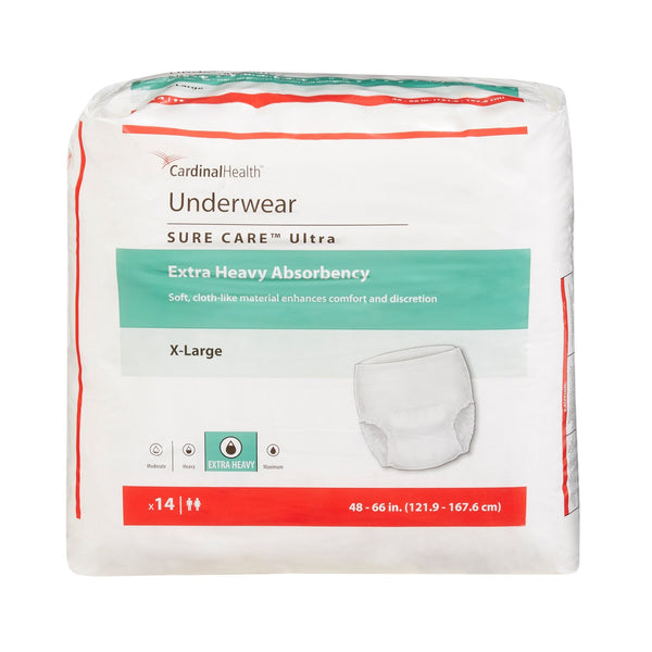 Unisex Adult Absorbent Underwear Sure Care Ultra Pull On with Tear Away Seams X Large Disposable Heavy Absorbency