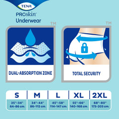 unisex adult absorbent underwear tena proskin extra pull on with tear away seams small disposable moderate absorbency packaging type case