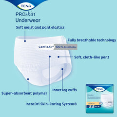 unisex adult absorbent underwear tena proskin plus pull on with tear away seams medium disposable moderate absorbency packaging type case
