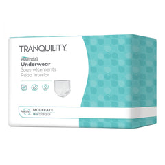 unisex adult absorbent underwear tranquility essential pull on with tear away seams medium disposable moderate absorbency packaging type case
