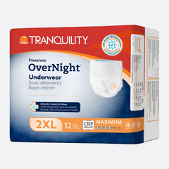 Unisex Adult Absorbent Underwear Tranquility Premium OverNight Pull On with Tear Away Seams 2X Large Disposable Heavy Absorbency
